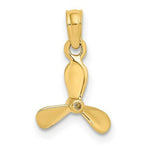 Load image into Gallery viewer, 14K Yellow Gold 3-D With 3 Blades Propeller Charm Pendant
