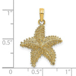 Load image into Gallery viewer, 14K Yellow Gold Starfish With Beaded Texture Charm Pendant
