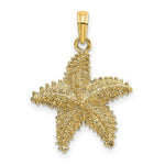 Load image into Gallery viewer, 14K Yellow Gold Starfish With Beaded Texture Charm Pendant
