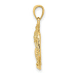 Load image into Gallery viewer, 14K Yellow Gold 2-D Shell Cluster In Circle Charm Pendant
