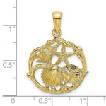 Load image into Gallery viewer, 14K Yellow Gold 2-D Shell Cluster In Circle Charm Pendant
