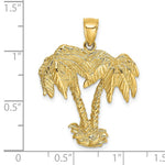 Load image into Gallery viewer, 14K Yellow Gold 2-D Couble Palm Tree Charm Pendant
