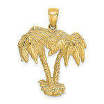 Load image into Gallery viewer, 14K Yellow Gold 2-D Couble Palm Tree Charm Pendant
