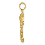 Load image into Gallery viewer, 14K Yellow Gold 2-D Textured Single Palm Tree Charm Pendant
