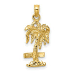 Load image into Gallery viewer, 14K Yellow Gold 2-D MARCO ISLAND On Palm Tree Charm Pendant
