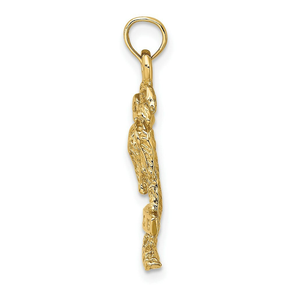 14K Yellow Gold 2-D MARCO ISLAND On Palm Tree Charm Pendant