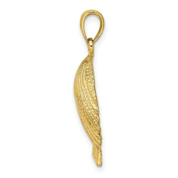 14K Yellow Gold 2-D MARCO ISLAND Under Scallop Shell Charm Pendant