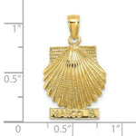 Load image into Gallery viewer, 14K Yellow Gold 2-D MARCO ISLAND Under Scallop Shell Charm Pendant
