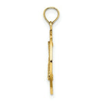 Load image into Gallery viewer, 14K Yellow Gold Block ISLAND, RI Round Frame With Map Charm Pendant
