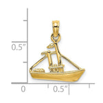 Load image into Gallery viewer, 14K Yellow Gold 3-D Cargo Ship With Tug Boat Charm Pendant

