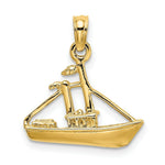Load image into Gallery viewer, 14K Yellow Gold 3-D Cargo Ship With Tug Boat Charm Pendant
