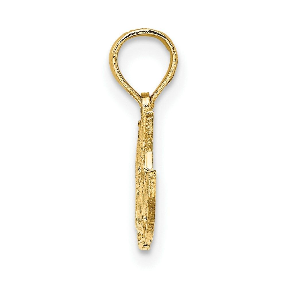 14K Yellow Gold Solid Talking Happy Birthday Charm Pendant
