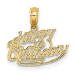 Load image into Gallery viewer, 14K Yellow Gold Solid Talking Happy Birthday Charm Pendant
