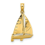 Load image into Gallery viewer, 14K Yellow Gold 3-D Polished Sailboat Charm Pendant
