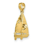 Load image into Gallery viewer, 14K Yellow Gold 3-D Polished Sailboat Charm Pendant
