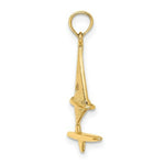 Load image into Gallery viewer, 14K Yellow Gold 3-D &amp; Textured WINDSAIL SURFING BOARD Charm Pendant
