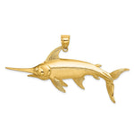 Load image into Gallery viewer, 14K Yellow Gold 2-D Polished and Satin Swordfish Charm Pendant
