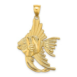 Load image into Gallery viewer, 14K Yellow Gold Textured LARGE AngelFISH Charm Pendant
