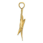 Load image into Gallery viewer, 14K Yellow Gold 2-D Polished and Satin Blue Marlin Charm Pendant
