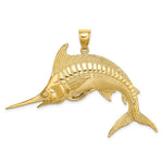 Load image into Gallery viewer, 14K Yellow Gold 2-D Polished and Satin Blue Marlin Charm Pendant
