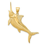 Load image into Gallery viewer, 14K Yellow Gold 3-D Satin &amp; Polished Marlin Charm Pendant
