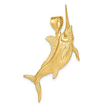 Load image into Gallery viewer, 14K Yellow Gold 3-D Satin &amp; Polished Marlin Charm Pendant
