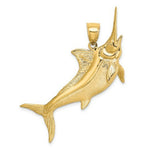 Load image into Gallery viewer, 14K Yellow Gold 3-D Satin &amp; Polished Marlin Charm Pendant

