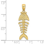 Load image into Gallery viewer, 14K Yellow Gold 3-D Polished and Textured FISHBONE Charm Pendant
