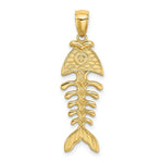Load image into Gallery viewer, 14K Yellow Gold 3-D Polished and Textured FISHBONE Charm Pendant
