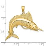 Load image into Gallery viewer, 14K Yellow Gold 2-D Polished and Satin STRIPED MARLIN Charm Pendant
