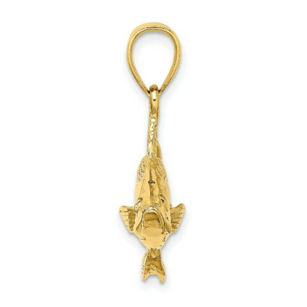 14K Yellow Gold 3-D TARPON FISH Charm Pendant