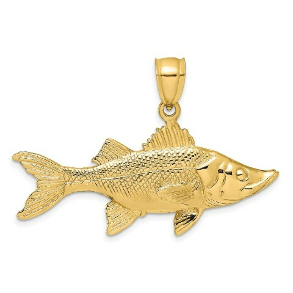 14K Yellow Gold 3-D TARPON FISH Charm Pendant