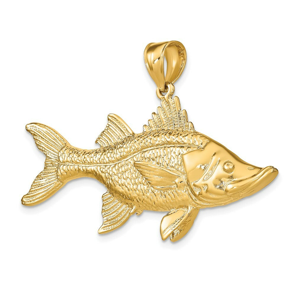 14K Yellow Gold 3-D TARPON FISH Charm Pendant
