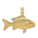 Load image into Gallery viewer, 14K Yellow Gold 3-D Textured RED SNAPPER FISH Charm Pendant
