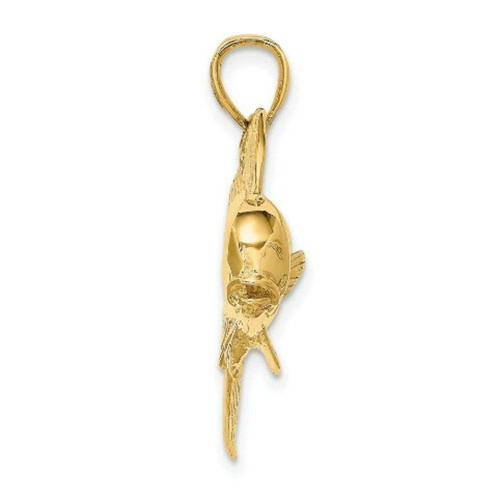 14K Yellow Gold 2-D MALE DORADO (MAHI-MAHI) Charm Pendant