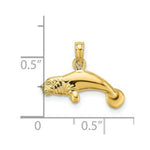 Load image into Gallery viewer, 14K Yellow Gold 3-D Polished Swimming Manatee Charm Pendant
