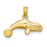 Load image into Gallery viewer, 14K Yellow Gold 3-D Polished Swimming Manatee Charm Pendant
