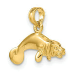 Load image into Gallery viewer, 14K Yellow Gold 3-D Polished Swimming Manatee Charm Pendant
