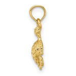 Load image into Gallery viewer, 14K Yellow Gold 2-D &amp; Textured SEA TURTLE Charm Pendant
