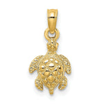Load image into Gallery viewer, 14K Yellow Gold 2-D &amp; Textured SEA TURTLE Charm Pendant
