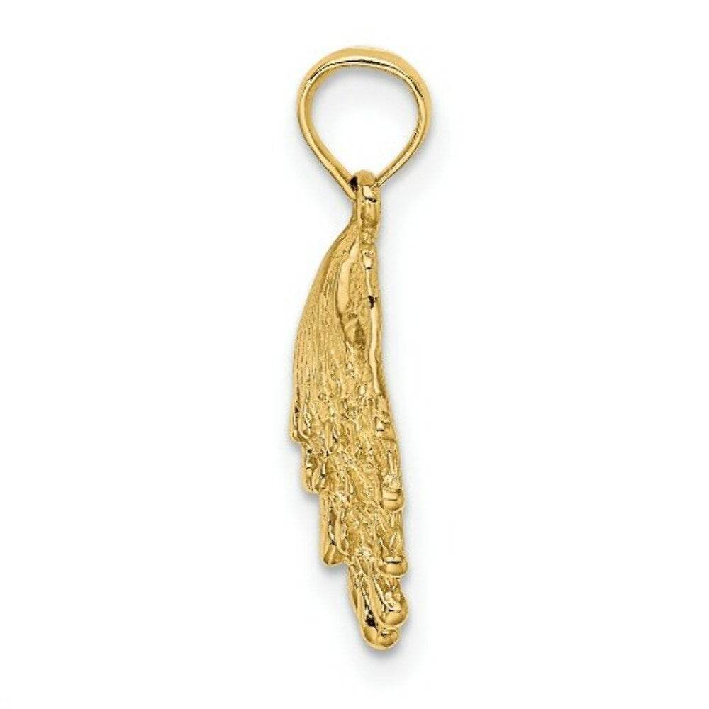 14K Yellow Gold Lion's Paw Shell Charm Pendant