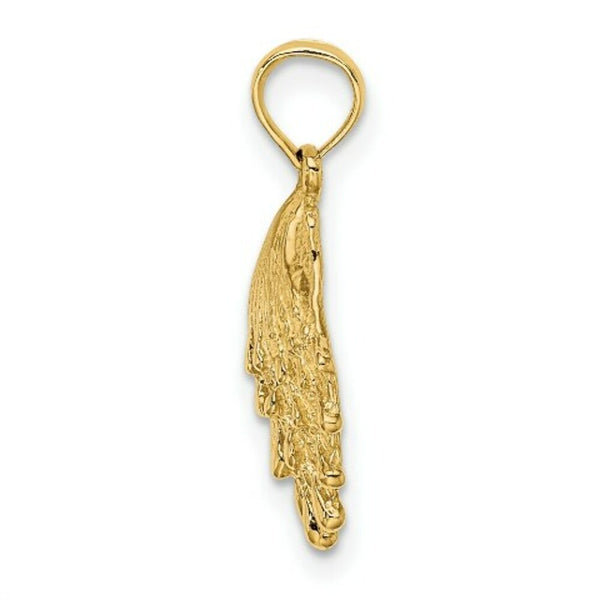 14K Yellow Gold Lion's Paw Shell Charm Pendant