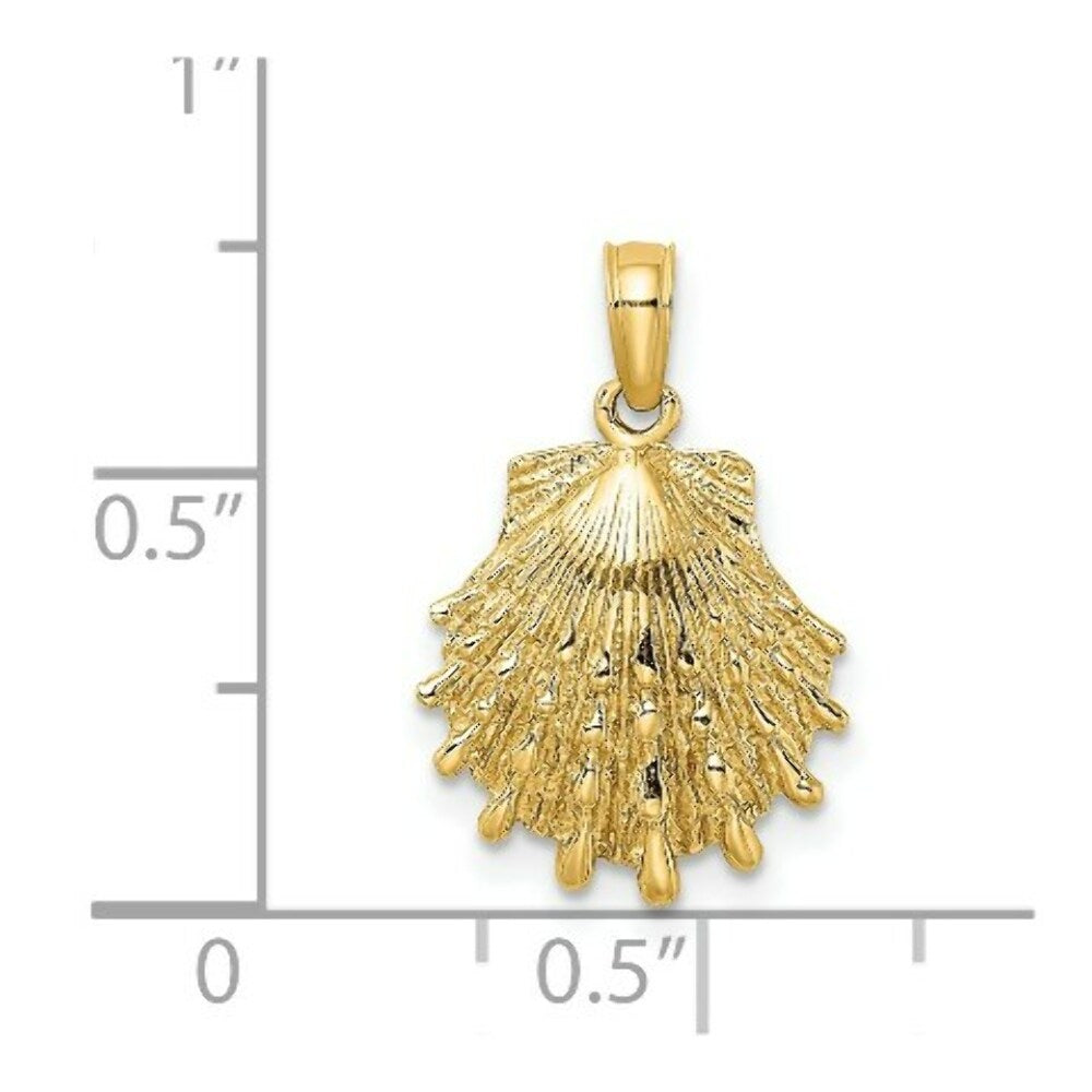 14K Yellow Gold Lion's Paw Shell Charm Pendant