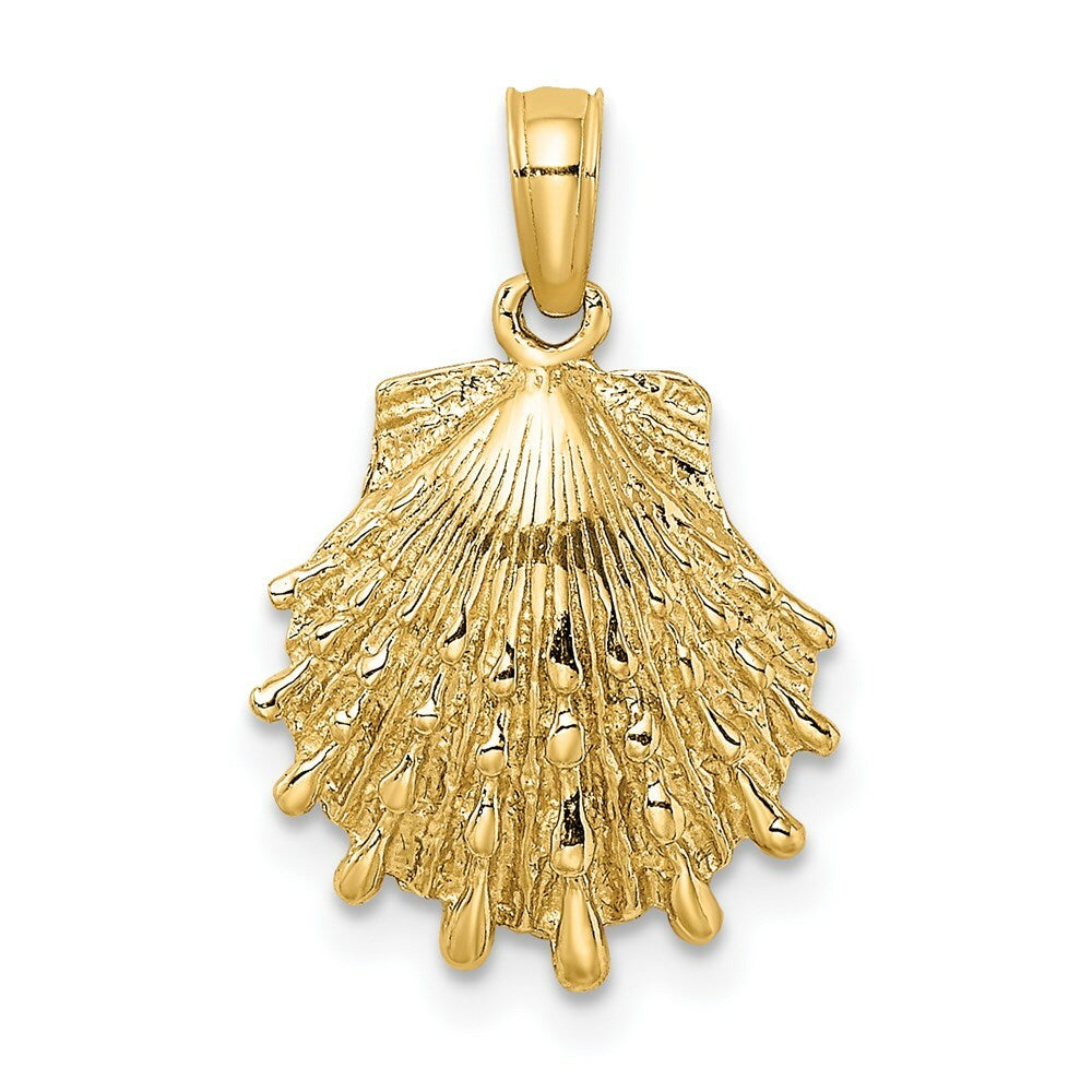 14K Yellow Gold Lion's Paw Shell Charm Pendant
