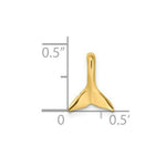Load image into Gallery viewer, 14K Yellow Gold Mini WHALE TAIL Charm Pendant With HIDDEN BAIL Charm Pendant
