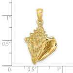 Load image into Gallery viewer, 14K Yellow Gold 2-D Conch Shell Charm Pendant
