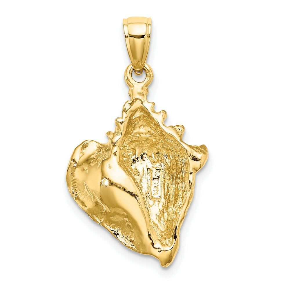 14K Yellow Gold 2-D Conch Shell Charm Pendant