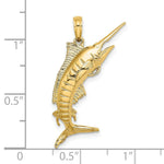 Load image into Gallery viewer, 14K Yellow Gold 3-D Polished BLUE MARLIN Charm Pendant

