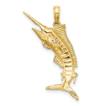 Load image into Gallery viewer, 14K Yellow Gold 3-D Polished BLUE MARLIN Charm Pendant

