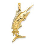 Load image into Gallery viewer, 14K Yellow Gold 3-D Polished BLUE MARLIN Charm Pendant
